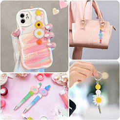 28Pcs 28 Styles Sunflower Daisy
 Silicone Beads&nbsp;SIL-CA0003-13