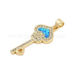 Brass Micro Pave Cubic Zirconia Pendants&nbsp;KK-I723-49B-G