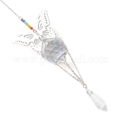 Butterfly 201 Stainless Steel Connector Charms and Glass Suncatchers&nbsp;HJEW-JM04736-02