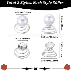 40Pcs 2 Styles Spiral Hair Pin Coil Iron Hair Accessories&nbsp;OHAR-SP0001-10A