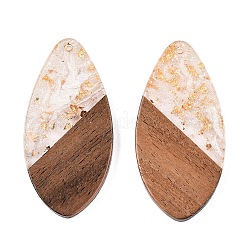Transparent Resin and Walnut Wood Pendants&nbsp;RESI-T057-05N