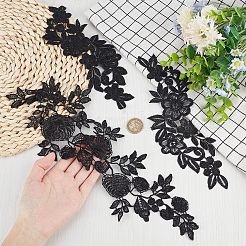 4 Pairs 2 Style Flower Polyester Embroidery Cloth Iron on/Sew on Appliques&nbsp;DIY-GF0008-83