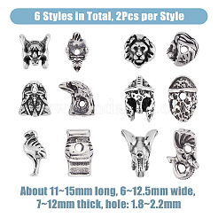 12Pcs 6 Style Ion Plating(IP) 304 Stainless Steel Beads&nbsp;STAS-DC0014-55
