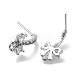 Brass with Cubic Zirconia Stud Earring Finding&nbsp;KK-Q048-24P