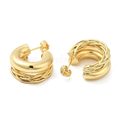 Rack Plating Brass Round Stud Earrings&nbsp;EJEW-D068-04G