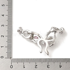 Brass Micro Pave Pink Cubic Zirconia Fold Over Clasps&nbsp;LS-KK-K371-12P