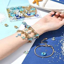 DIY Marine Theme Resin & Alloy Enamel Bead European Bracelet Making Kits&nbsp;DIY-FS0006-87