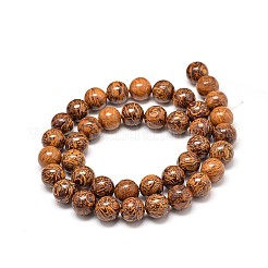 Natural Elephant Skin Jasper/Miriam Stone/Calligraphy Stone Bead Strands&nbsp;X-G-P075-20-8mm