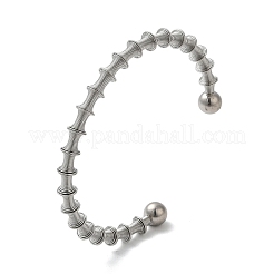 Non-Tarnish 304 Stainless Steel Open Cuff Bangle&nbsp;BJEW-D021-01A-P