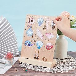 Ocean Them Printed Wooden Earring Display Stands&nbsp;EDIS-WH0006-51