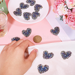 12Pcs Glitter Resin Hotfix Rhinestone(Hot Melt Adhesive On The Back)&nbsp;PATC-CA0001-15