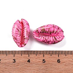 Spray Painted & Drawbench Cowrie Shell Beads&nbsp;SSHEL-M023-03E
