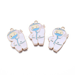 Rack Plating Eco-Friendly Alloy Enamel Pendants&nbsp;ENAM-N052-007