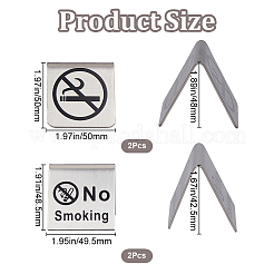 4Pcs 2 Styles Stainless Steel No Smoking Public Signs Stand&nbsp;AJEW-CP0003-85