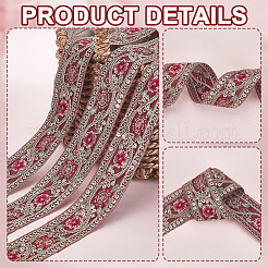 Sparkle Polyester Flower Embroidery Ribbons&nbsp;SRIB-WH0011-266A