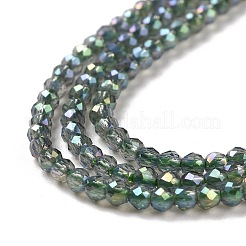 Electroplate Transparent Glass Beads Strands&nbsp;X-GLAA-H021-01A-FR01