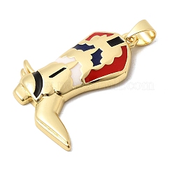 Brass Enamel Pendants&nbsp;KK-A296-48C-G02