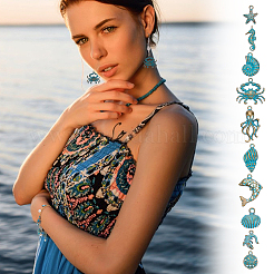 40Pcs 10 Styles Tibetan Style Alloy Pendants&nbsp;FIND-UN0007-71
