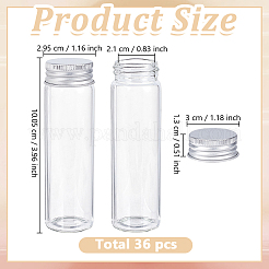 36Pcs Clear Glass Bead Storage Tubes&nbsp;AJEW-GO0003-05