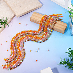 10 Strands 5 Colors Electroplate Transparent Glass Beads Strands&nbsp;EGLA-TA0013-78D