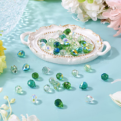 50Pcs 5 Colors Electroplate Transparent Glass Beads&nbsp;GLAA-TA0003-47C
