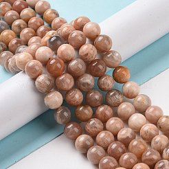 Round Natural Multi-Moonstone Beads Strands&nbsp;X1-G-I176-09-8mm