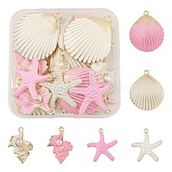 24Pcs 6 Style Spray Painted Alloy Pendants&nbsp;FIND-LS0001-60