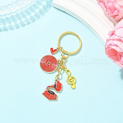 Alloy Enamel Disc & Gramophone & Musical Note Pendant Decorations&nbsp;KEYC-YW00286-01