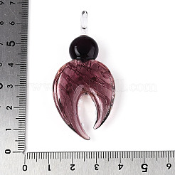 Handmade Silver Foil Lampwork Big Pendants&nbsp;FOIL-N031-01A