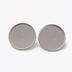 Non-Tarnish 304 Stainless Steel Brooch Cabochon Settings&nbsp;X-STAS-L253-010A-P