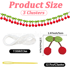 3 Bags Wool Pompom Cherry Hanging Banner&nbsp;DIY-CP0013-53