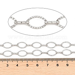 304 Stainless Steel Textured Oval Link Chains&nbsp;CHS-L034-07P