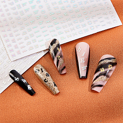24 Sheets 12 Colors Letter Style Plastic Nail Art Stickers&nbsp;MRMJ-OC0003-21