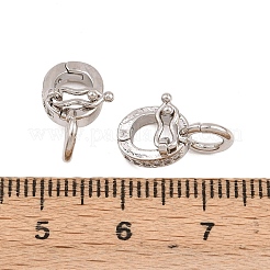 Brass Micro Pave Clear Cubic Zirconia Twister Clasps&nbsp;KK-H533-07P