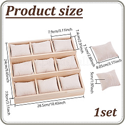 3-Tier 9 Grids Wood Bracelet Display Stands&nbsp;BDIS-WH0003-33A