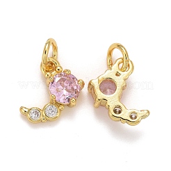 Rack Plating  Brass Micro Pave Cubic Zirconia Charms&nbsp;KK-F832-02-G