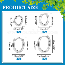 4Pairs 4 Styles Brass Huggie Hoop Earrings&nbsp;EJEW-PH0001-28P