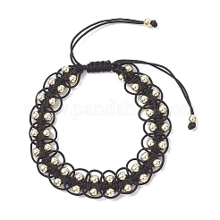 Adjustable Synthetic Non-magnetic Hematite Beads Braided Bead Bracelets for Women&nbsp;BJEW-JB12919