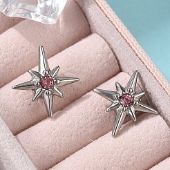 Rhinestone Star Clip-on Earrings&nbsp;EJEW-B116-01P-03