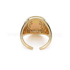 Clear Cubic Zirconia Flat Round Wide Band Cuff Ring&nbsp;RJEW-N035-075-NF