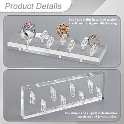 8-Slot Acrylic Rings Jewelry Display Stands&nbsp;ODIS-WH0061-75