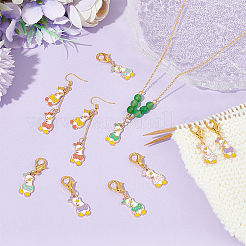 Alloy Enamel Duck Pendant Locking Stitch Markers&nbsp;HJEW-AB00119