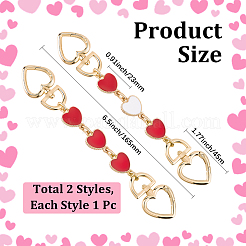 2Pcs 2 Colors Alloy Enamel Purse Strap Extenders&nbsp;PURS-BBC0001-07A