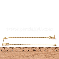 Rectangle Brass Micro Pave Clear Cubic Zirconia Ear Thread&nbsp;EJEW-S274-02G