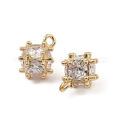 Brass Micro Pave Cubic Zirconia Pendants&nbsp;KK-K374-15G