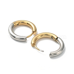 Ion Plating(IP) Two Tone 304 Stainless Steel Huggie Hoop Earrings&nbsp;EJEW-A106-01C