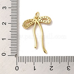Brass Micro Pave Clear Cubic Zirconia Pendants&nbsp;KK-R155-01G