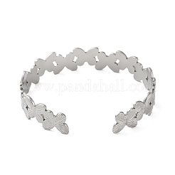 Non-Tarnish 304 Stainless Steel Butterfly Open Cuff Bangles for Women&nbsp;BJEW-M316-05P