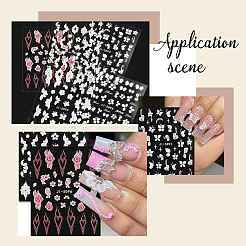 5Pcs 5 Styles Flower & Butterfly PET Nail Art Stickers&nbsp;MRMJ-SP0001-16