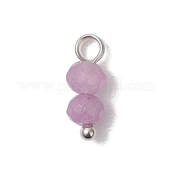 11Pcs 11 Colors Dyed Natural Malaysia Jade Faceted Rondelle Beaded Charms&nbsp;PALLOY-JF04797-02